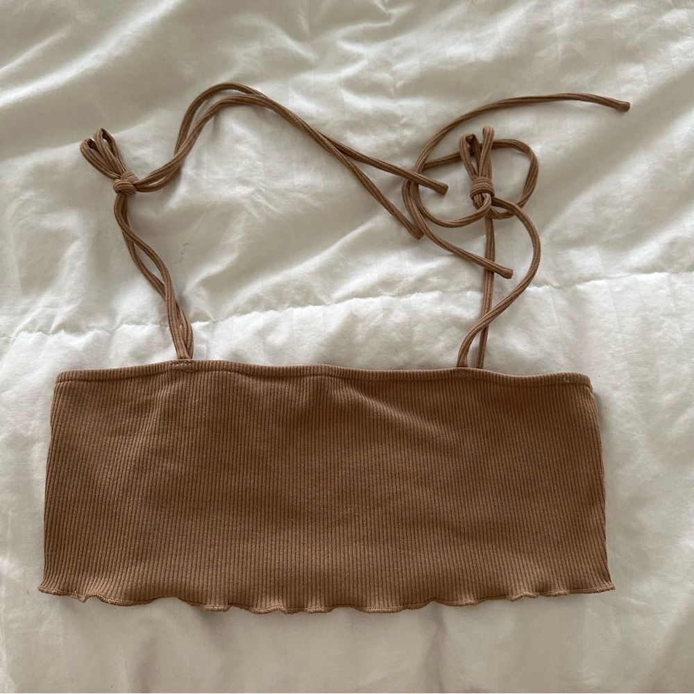 Princess Polly tan cami crop top